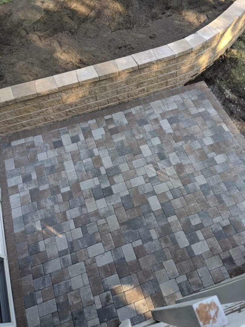 Mosaic stone flooring of a walkway