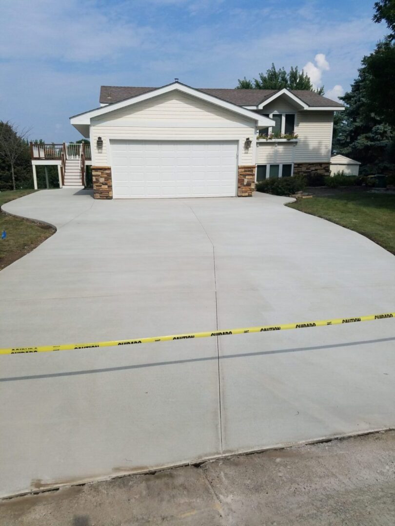 Smooth grey pavement for a driveway